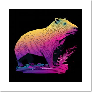 Vaporwave Capybara Posters and Art